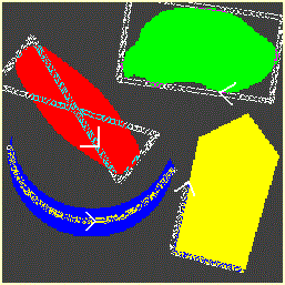 Tracer paths that follow the object outline, enclosing rectangle, symbolic path, and medial line