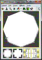 HFVE software exhibiting an octagon shape, with corners emphasised