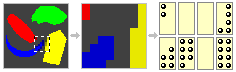 User-controlled regular rectangular "regions", mapped to braille